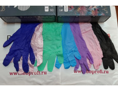 Перчатки нитриловые розовые текстурированные на пальцах р. M 
